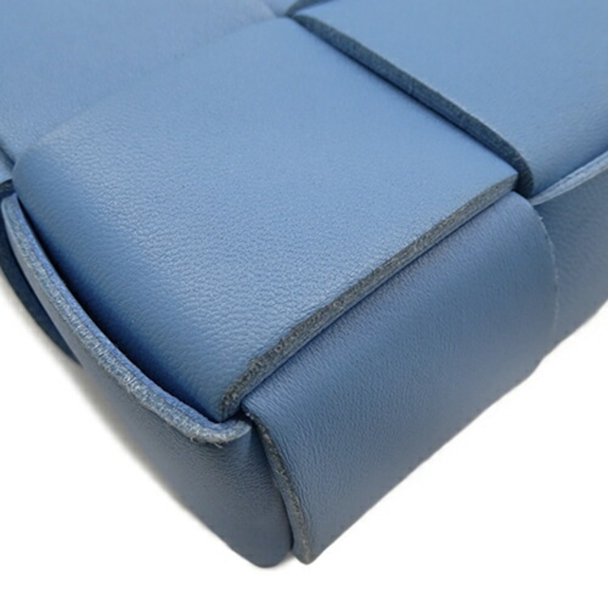 Bottega Veneta BOTTEGAVENETA Bag Women's Handbag Shoulder 2way Leather Intrecciato Cassette Light Blue 747755 Compact