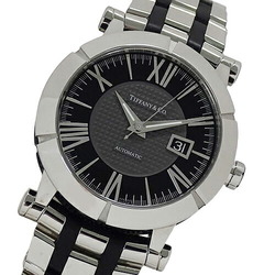 Tiffany & Co. Men's Atlasgent Date Automatic Watch AT Stainless Steel SS Rubber Z1000.70.12A10A00A Silver Black Polished