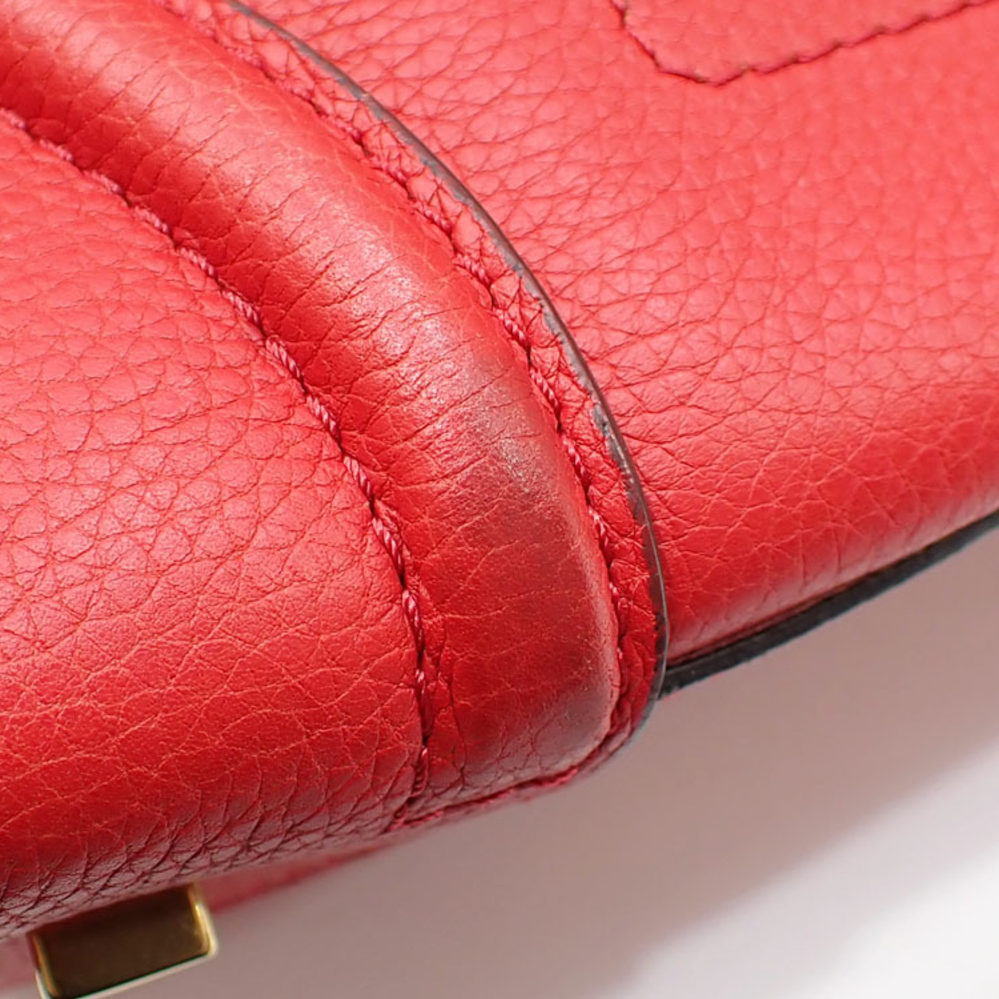 Celine Handbag Luggage Shopper Women's Red Leather 165213