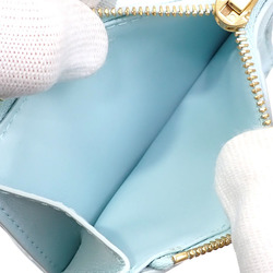 Bottega Veneta Trifold Wallet Intrecciato Women's Blue Leather 719424