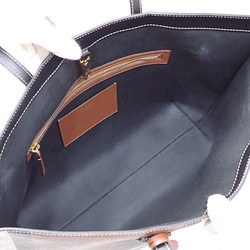 Burberry Tote Bag Medium Check Women's Dark Birch Brown PVC Leather 80696591 Shoulder Pattern