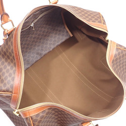 Celine Boston Bag Women's Brown PVC Leather Hand Macadam A6047068