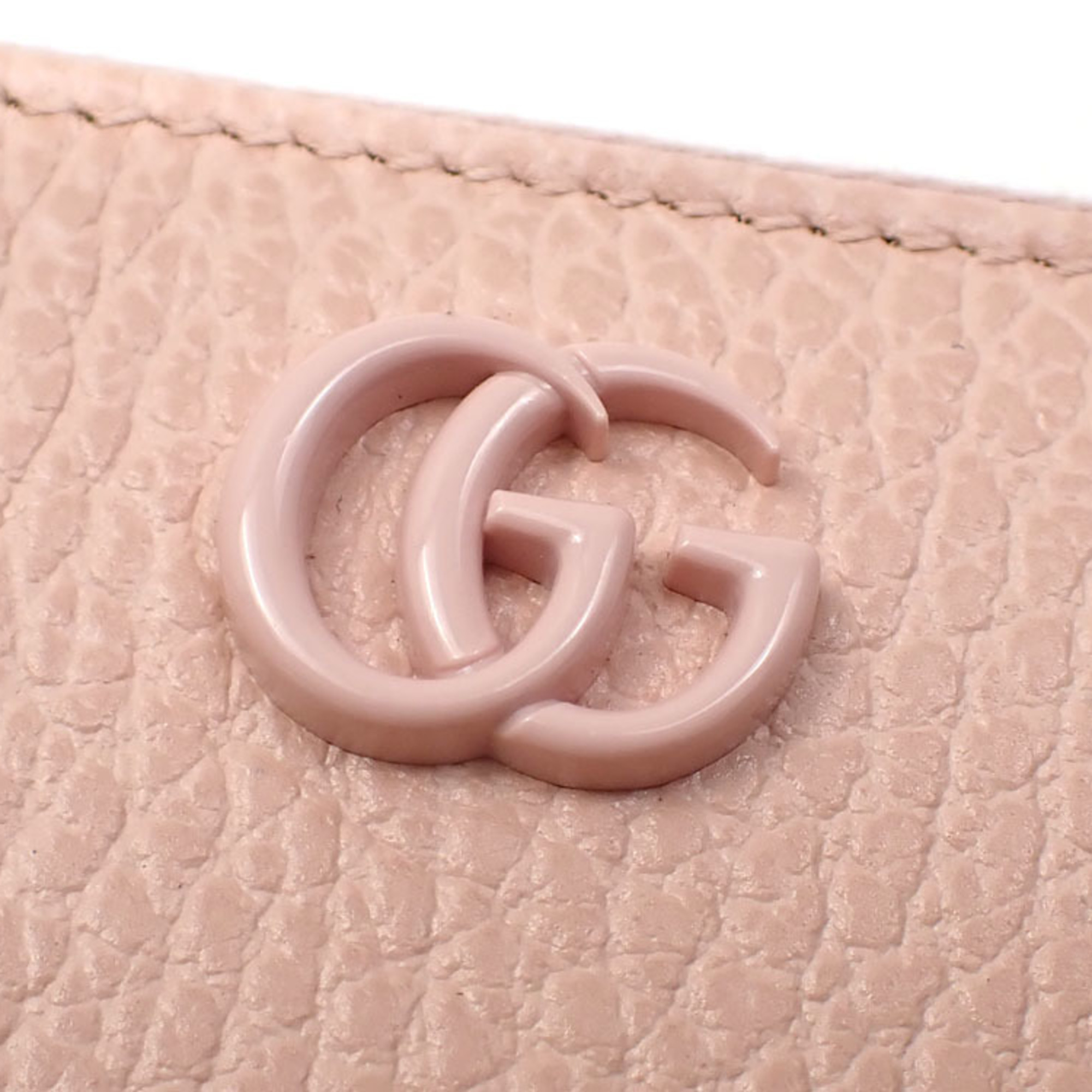 Gucci Coin Case and Card Double G Zip Around Wallet for Women Pink Leather 644412 Purse