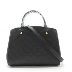 LOUIS VUITTON Monogram Empreinte Montaigne MM Handbag Shoulder Bag Noir Black M41048
