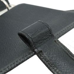 LOUIS VUITTON Louis Vuitton Taiga Agenda MM Notebook Cover 6-Hole Leather Ardoise Black R20423