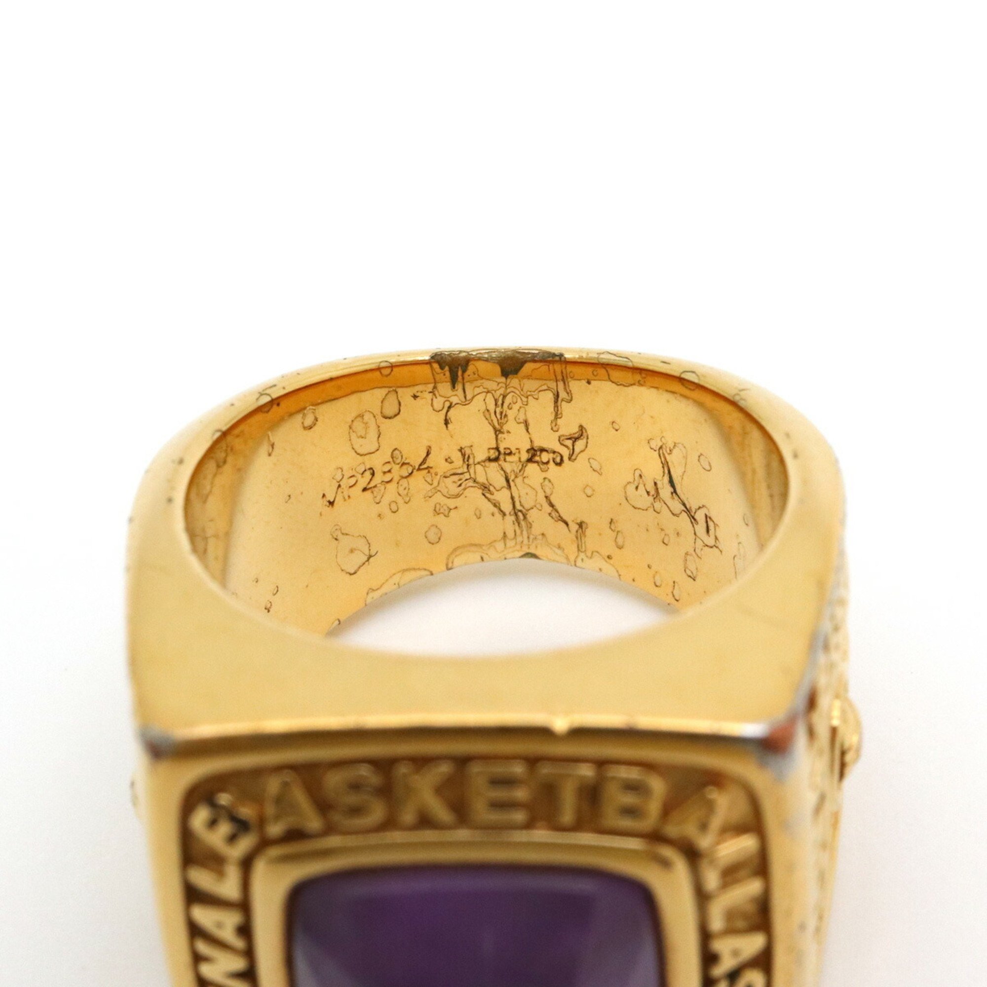 LOUIS VUITTON Louis Vuitton LVxNBA Berg Purple Ring GP Gold Color Stone #M Japanese Size Approx. 18 MP2864