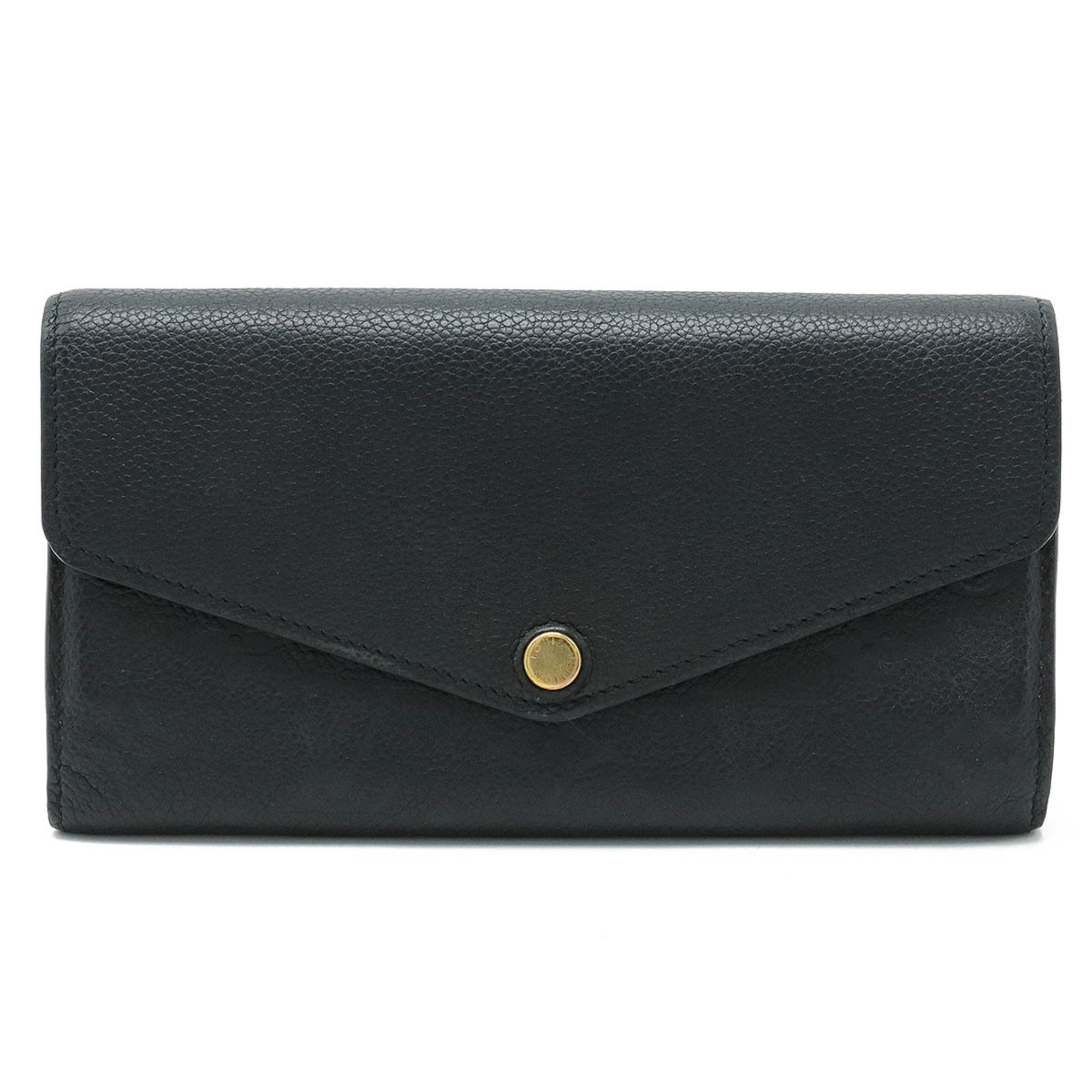 LOUIS VUITTON Louis Vuitton Monogram Empreinte Portefeuille Sarah Bi-fold Long Wallet Leather Noir Black M61182