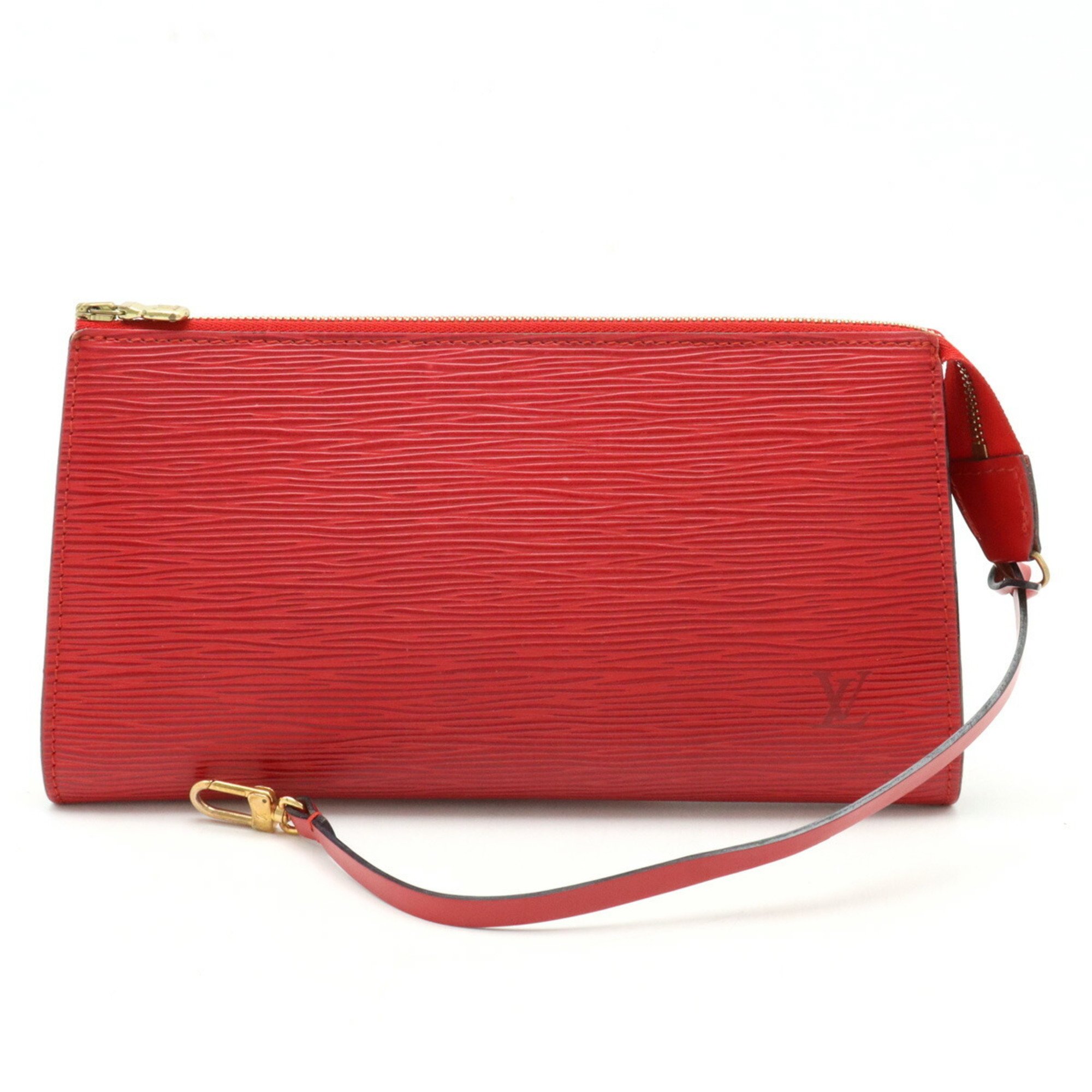 LOUIS VUITTON Louis Vuitton Epi Pochette Accessory Pouch Handbag Leather Red Castilian M52947