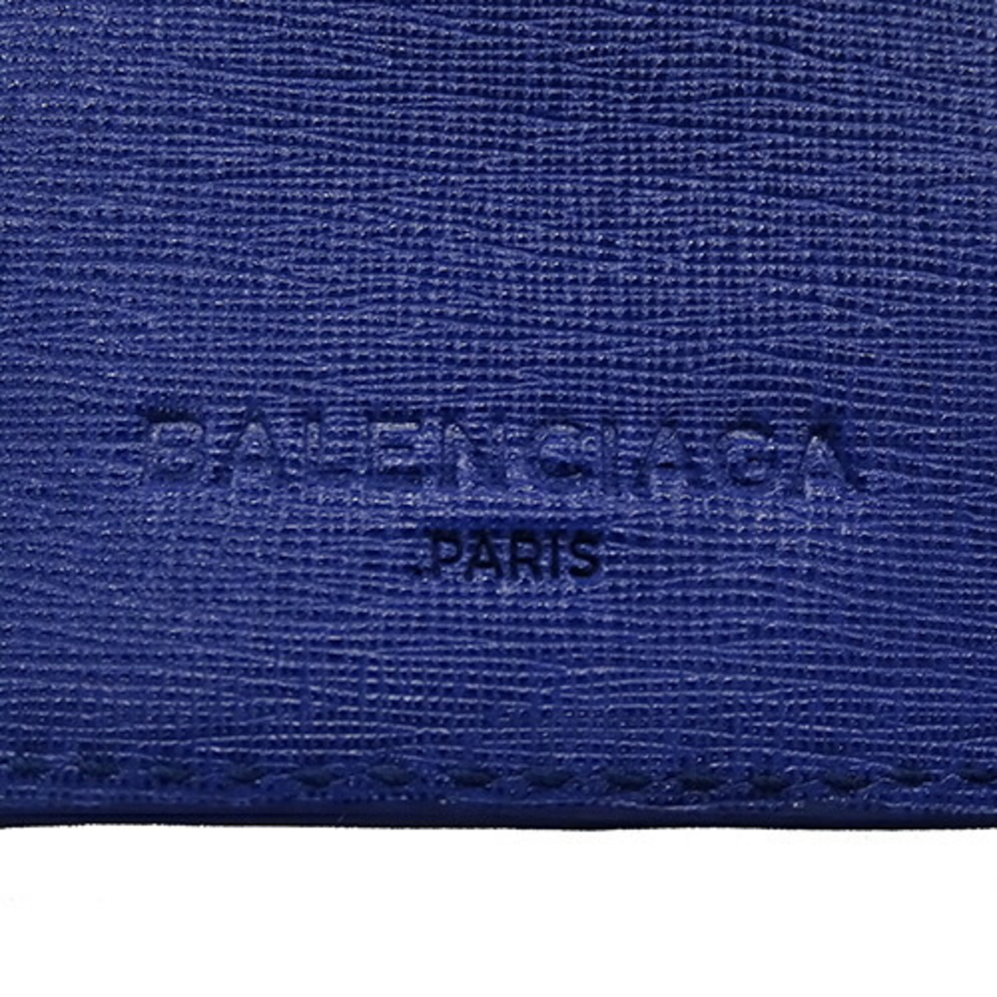 BALENCIAGA Wallet Women's Men's Trifold Leather Essential Blue White 410133 Compact