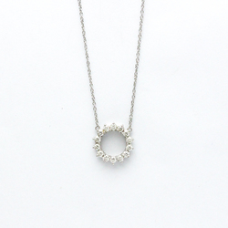 Tiffany Open Circle Necklace Platinum Diamond Men,Women Fashion Pendant Necklace (Silver)