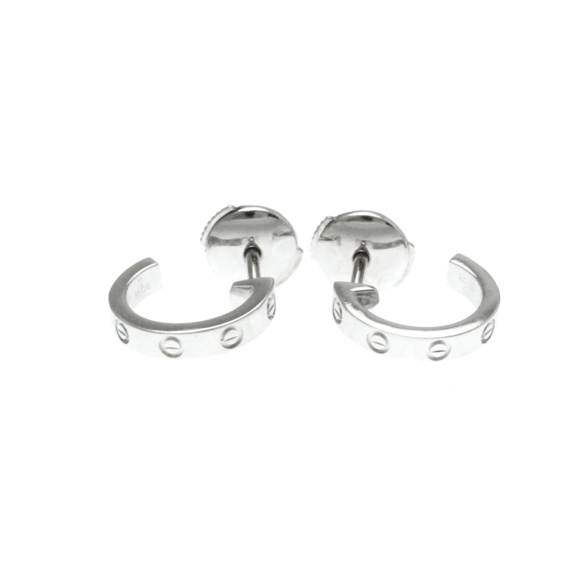 Cartier Mini Love Earrings No Stone White Gold (18K) Half Hoop Earrings Silver