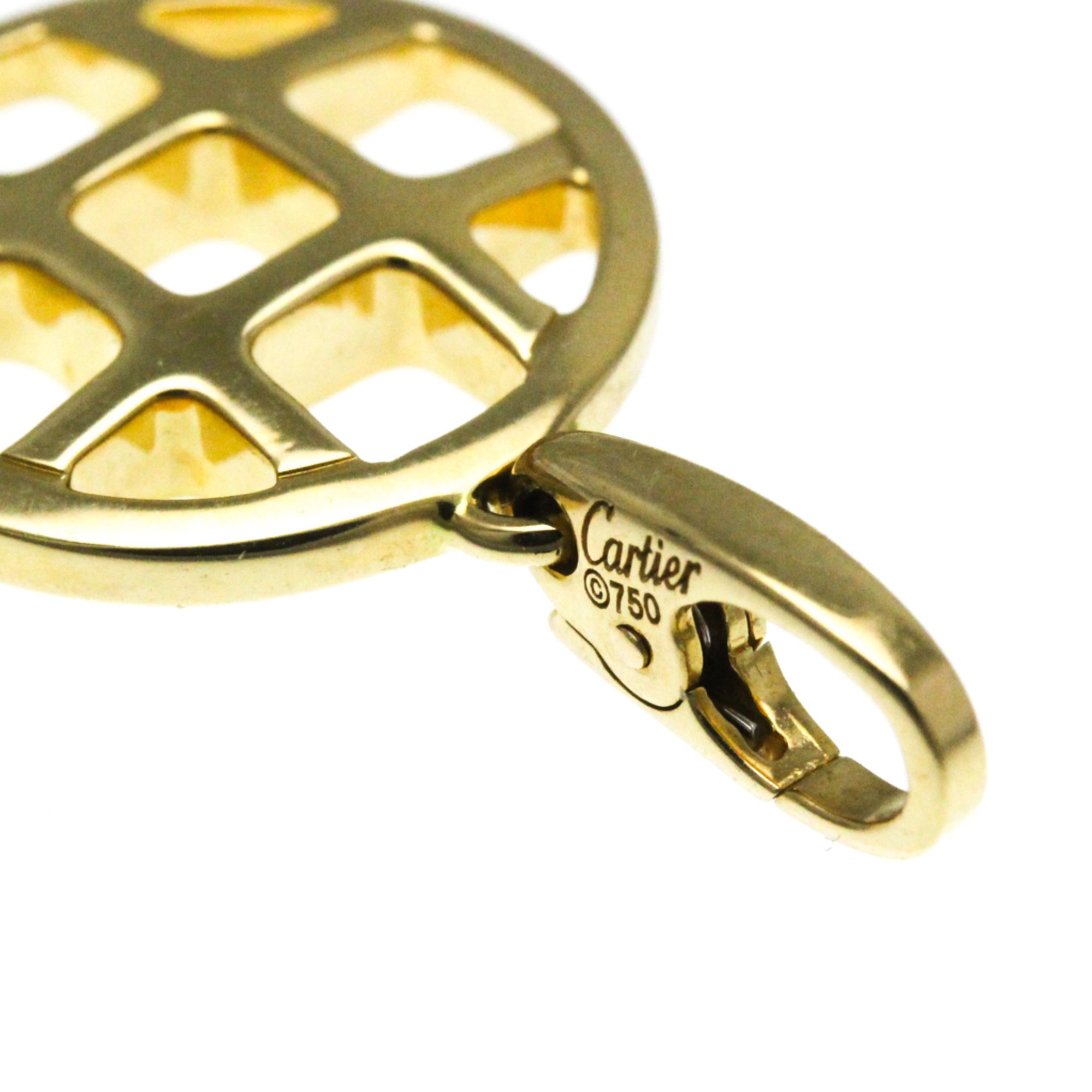 Cartier Pasha Grid Charm Yellow Gold (18K) No Stone Men,Women Fashion Pendant Necklace (Gold)