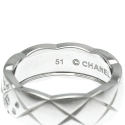 Chanel Coco Crush Ring Medium Size Diamond J10865 White Gold (18K) Fashion Diamond Band Ring Carat/0.18 Silver