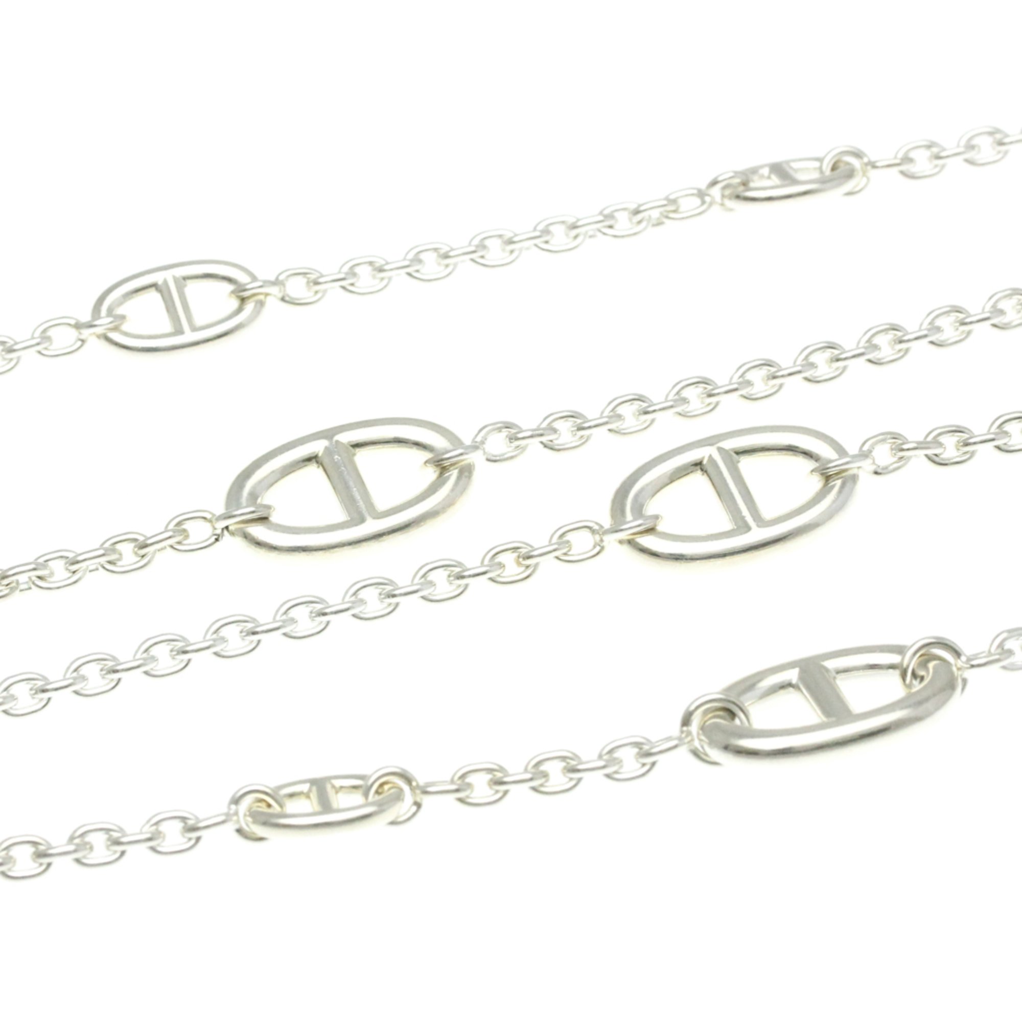Hermes Chaine D'Ancre Silver 925 No Stone Men,Women Fashion Pendant Necklace (Silver)
