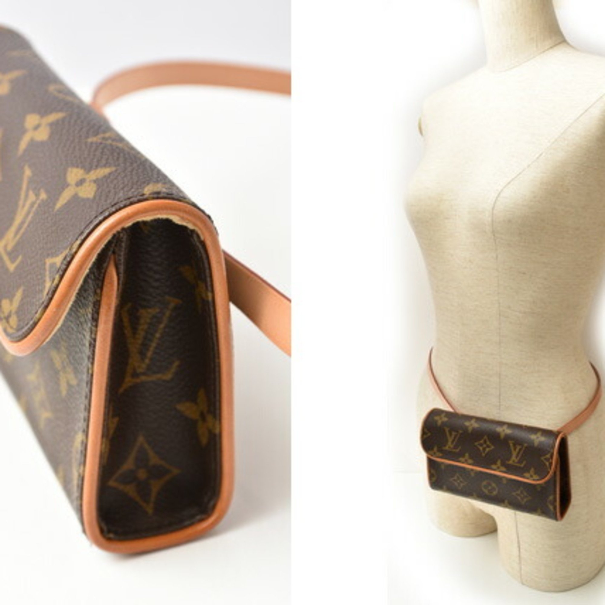 Louis Vuitton Waist Bag/Pouch/Pochette/LOUIS VUITTON Pochette Florentine Belt XS Size Set (sold separately) M51855 Monogram