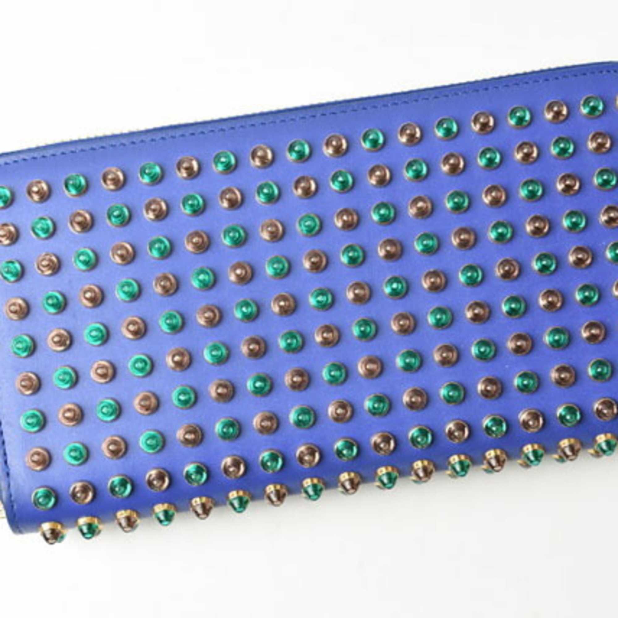 Christian Louboutin Wallet Long Wallet/Panettone Zipped Blue/POPPY METAL3135058