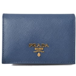 PRADA Card Case/Business Holder SAFFIANO/Saffiano Metal BLUETTE/Blue 1M0945