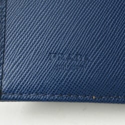 PRADA Card Case/Business Holder SAFFIANO/Saffiano Metal BLUETTE/Blue 1M0945