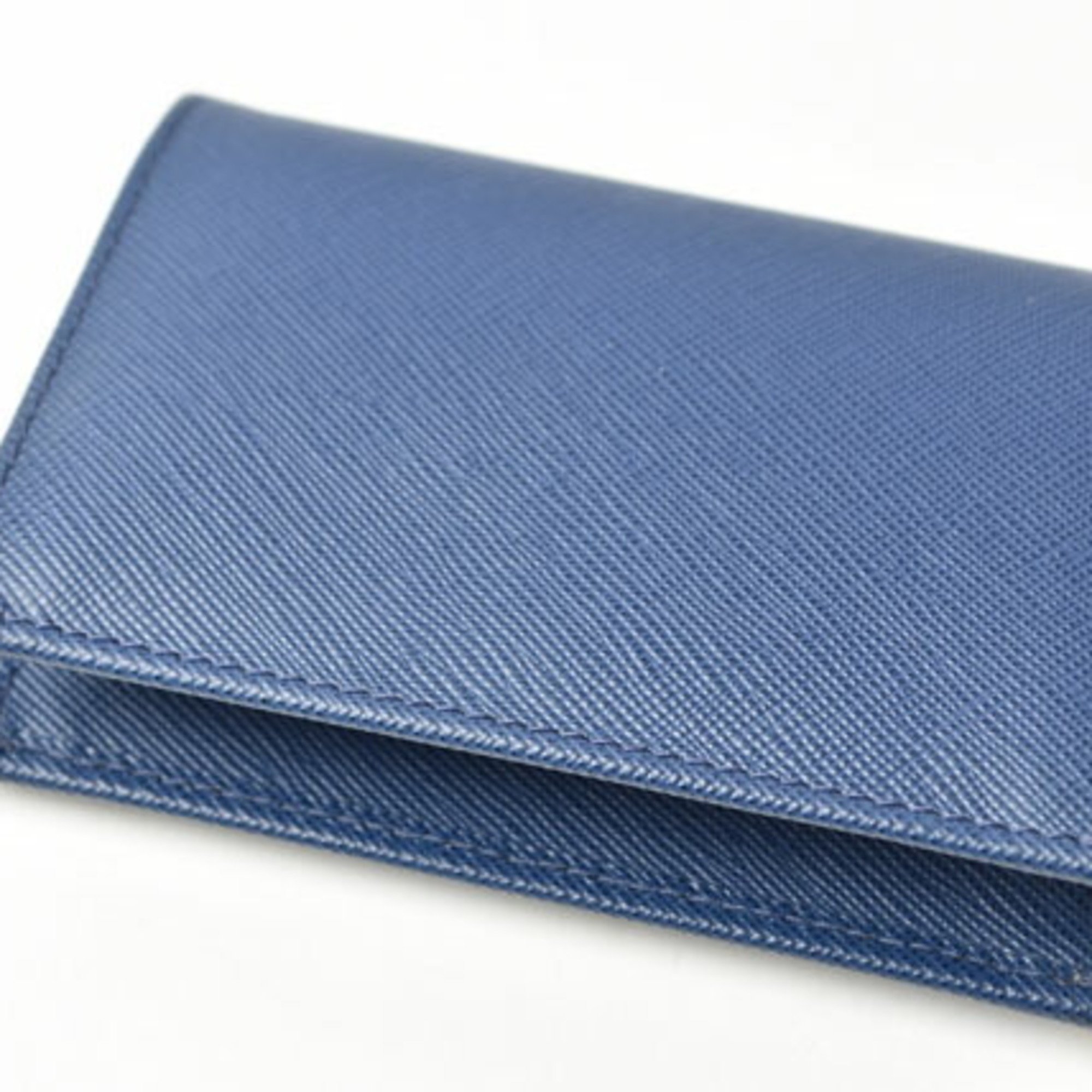 PRADA Card Case/Business Holder SAFFIANO/Saffiano Metal BLUETTE/Blue 1M0945