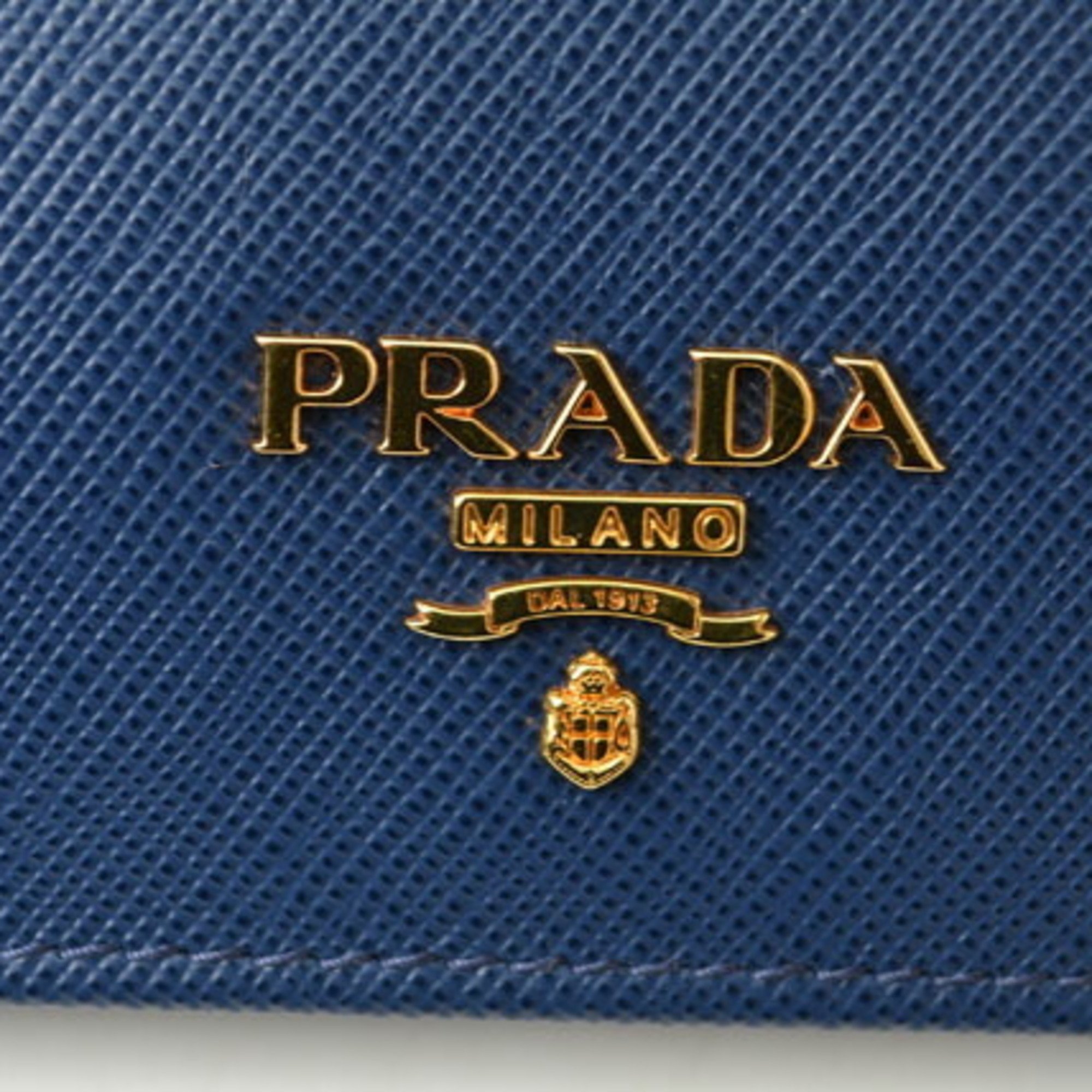 PRADA Card Case/Business Holder SAFFIANO/Saffiano Metal BLUETTE/Blue 1M0945