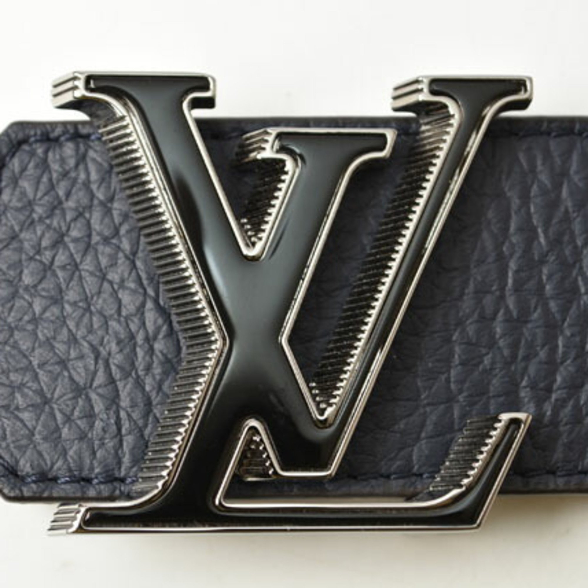 Louis Vuitton Reversible Belt 100cm Men's LOUIS VUITTON Santur LV Tilt Reverse 100/40 M0027 Taurillon Navy/Brown