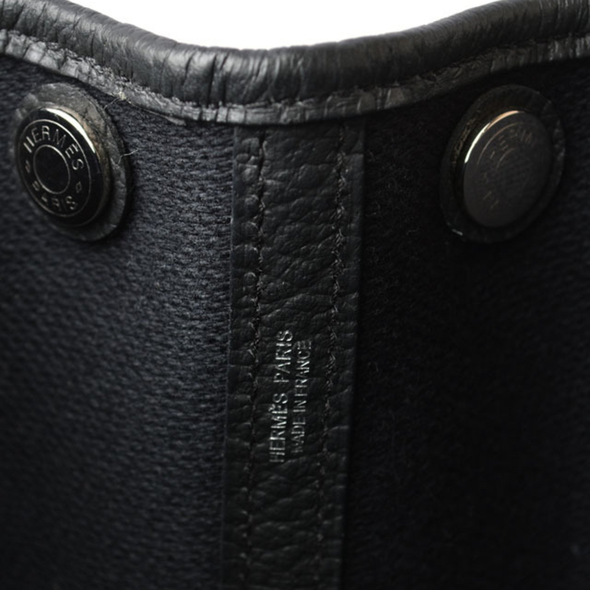 Hermes Bags/Tote Bags HERMES Garden TPM/30cm Women's Bag Twill Ash Black