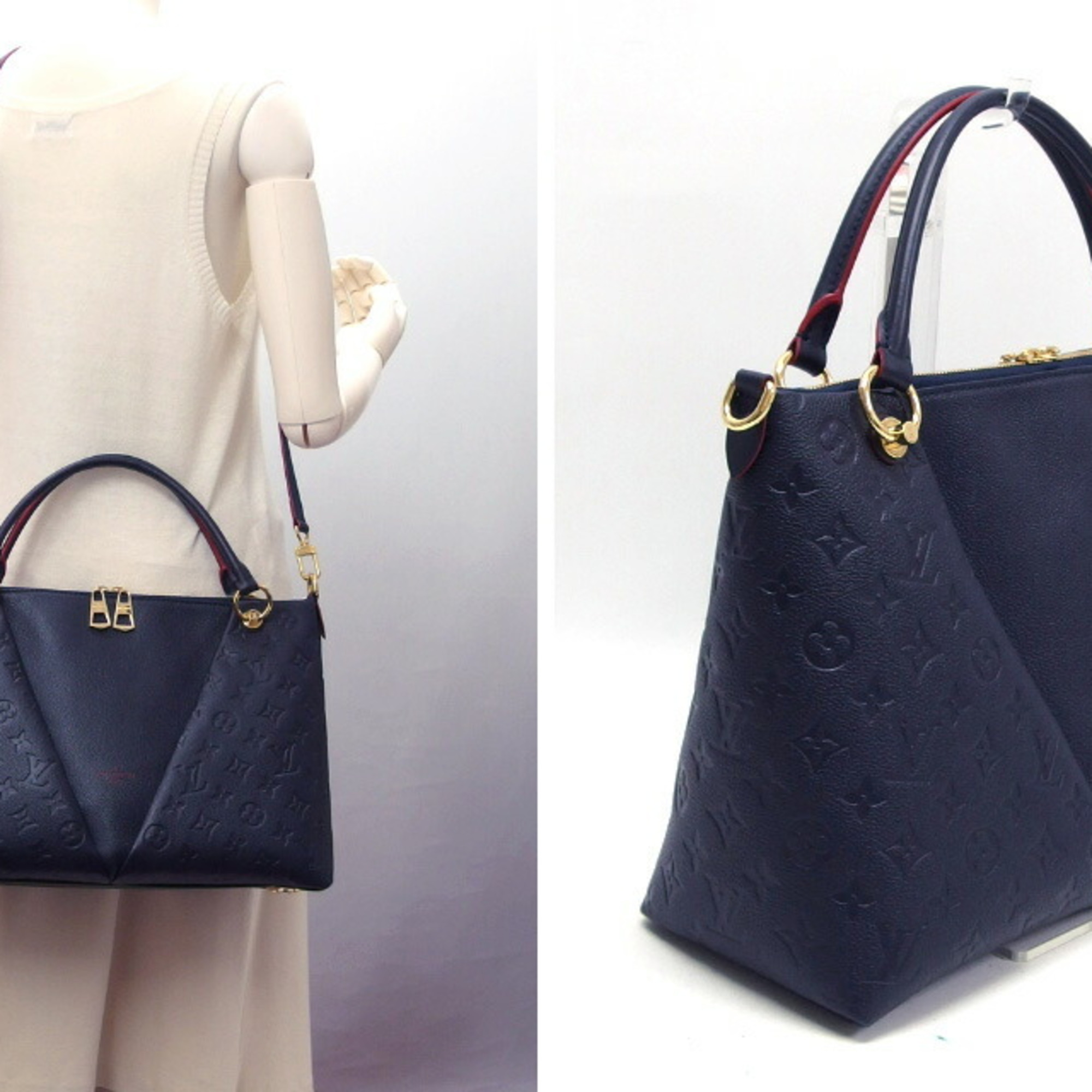 Louis Vuitton Monogram Empreinte V Tote MM Dark Navy M44397