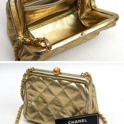 Chanel Matelasse Chain Shoulder Bag Metallic Gold