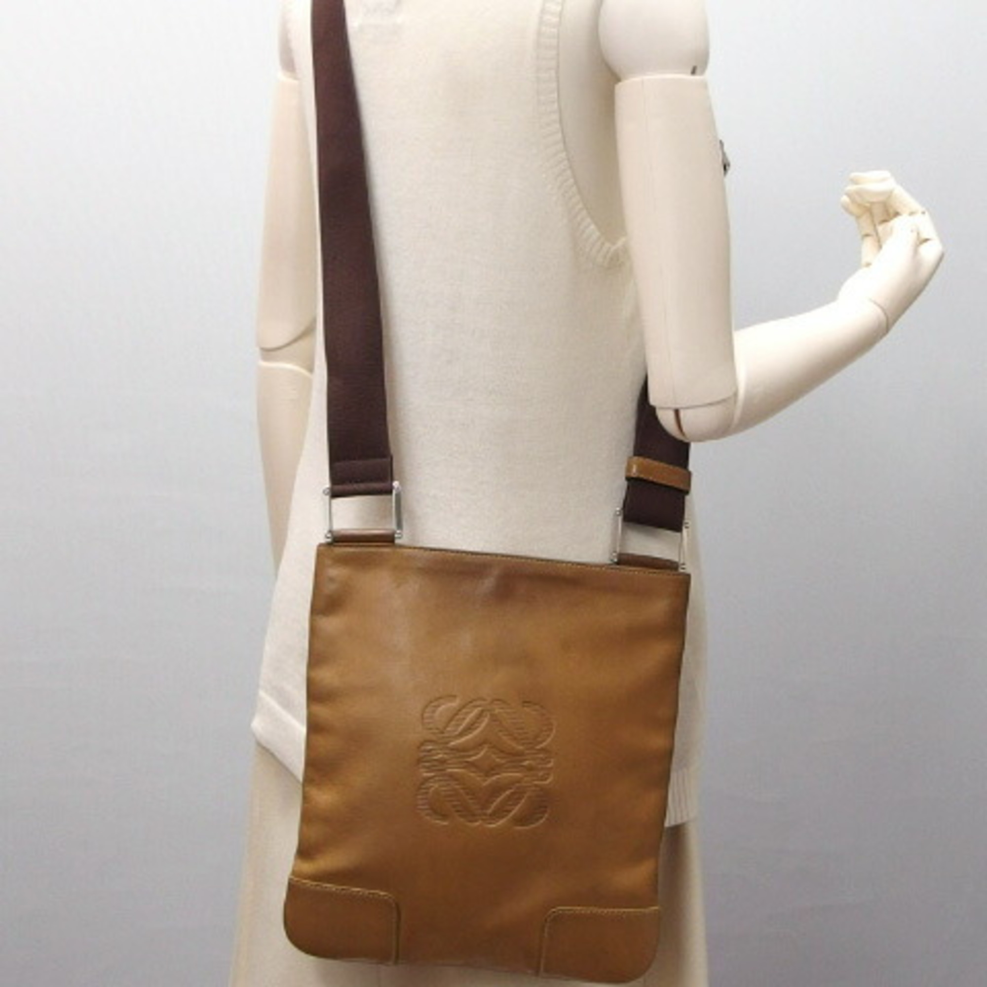Loewe Anagram Shoulder Bag Brown x