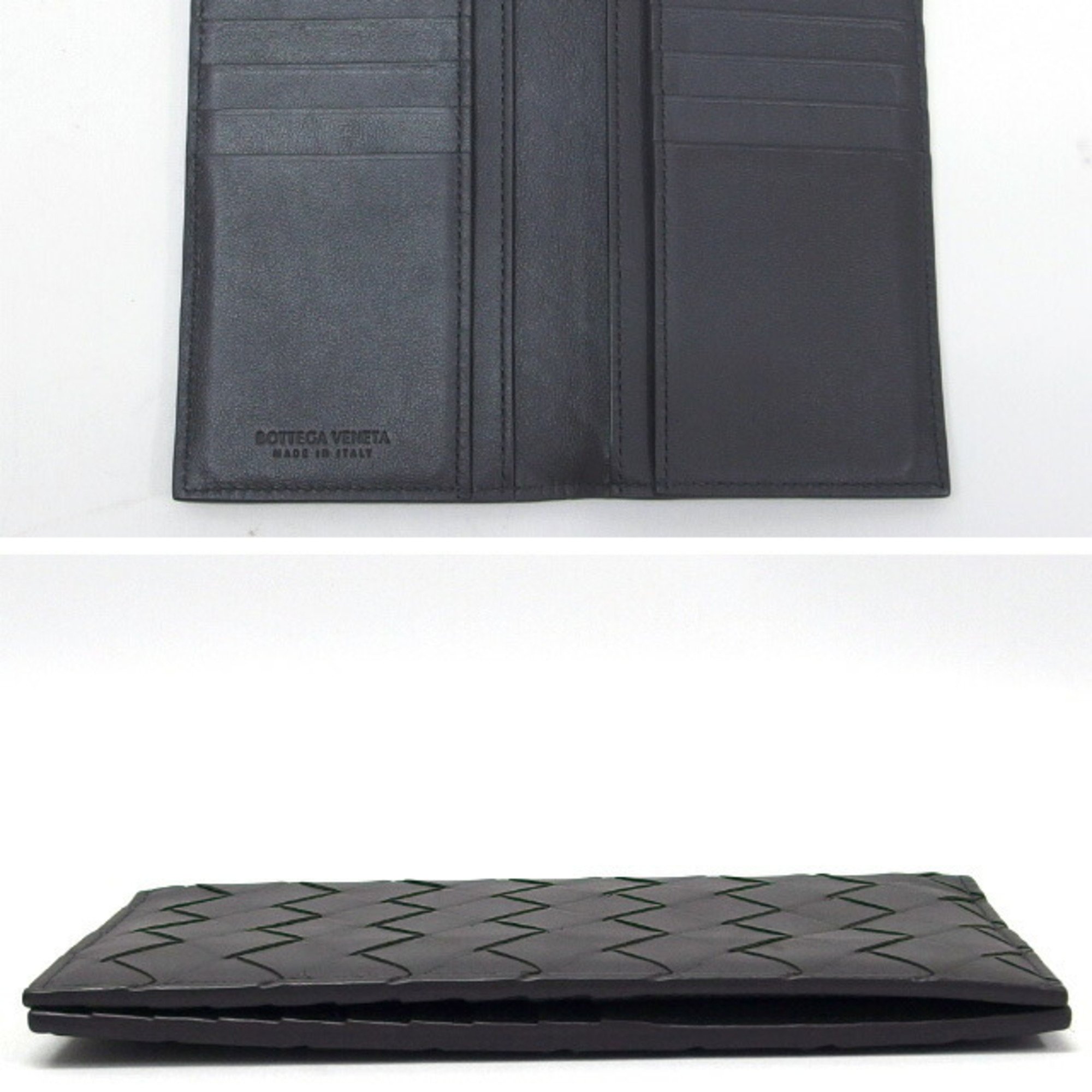 Bottega Veneta Maxi Intrecciato Bi-fold Wallet Long Gray