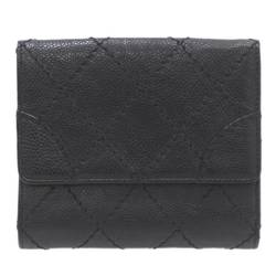 CHANEL Double Trifold Wallet Matelasse Black 10854447