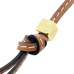 LOEWE Charm Anagram Strap Small Leather Metal Tan Brown Gold C691487X02 Knot Dice Bag Keychain YKN-12795
