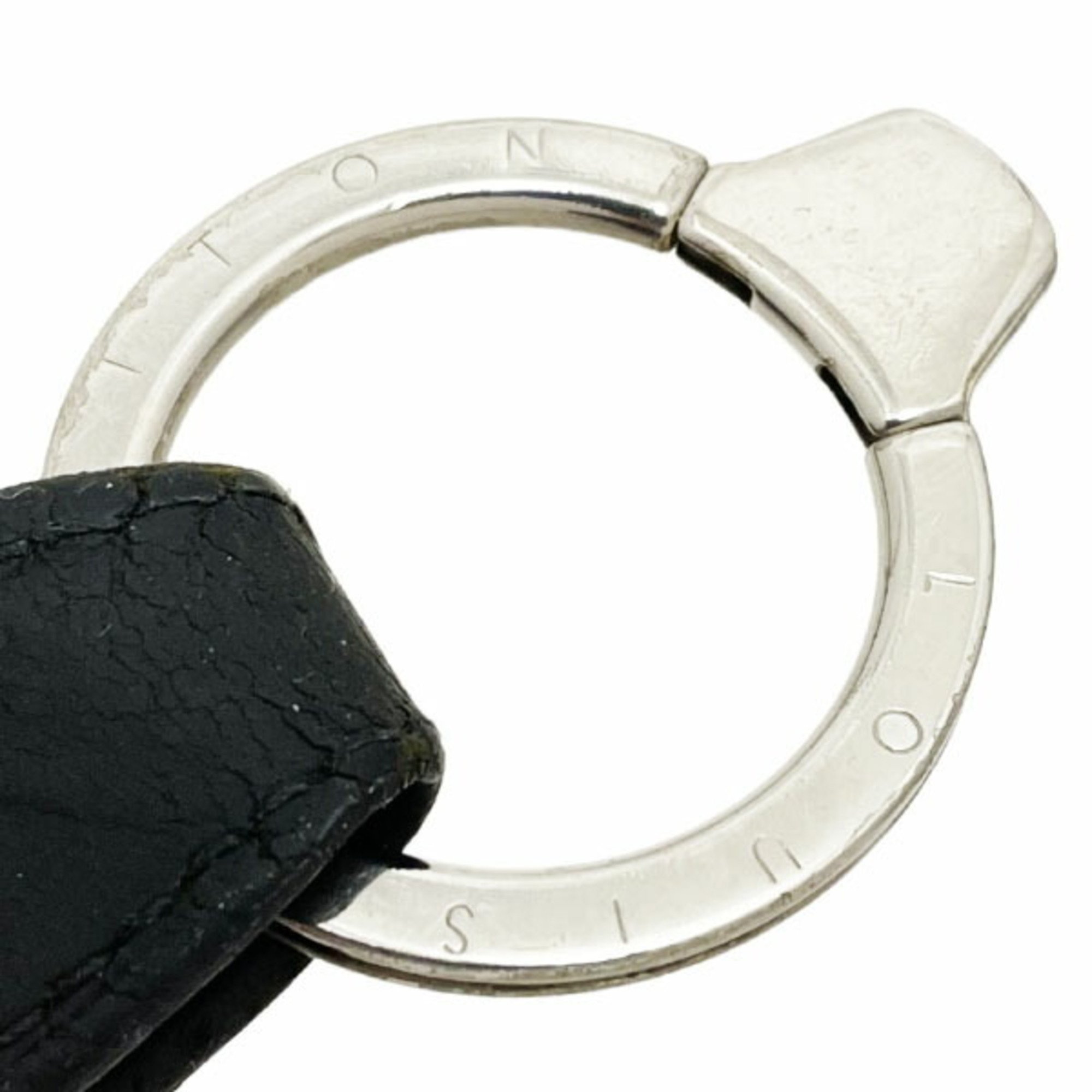 Louis Vuitton Keychain Nomad Porte Cle Vallee Leather Noir Black M85034 LOUIS VUITTON Key Ring Hook Charm Bag HSY-13157