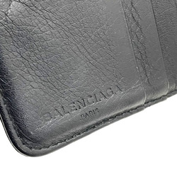 BALENCIAGA Wallet Paper Billfold Compact Leather Black 371662 Round Zip Bifold PAPER ZA BILLFOLD RNN-13129