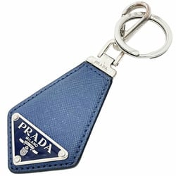 Prada Keychain Triangle Key Ring Saffiano Leather Blue 2PP0 PRADA Plate Hook Charm Bag BLUETTE TT-13092
