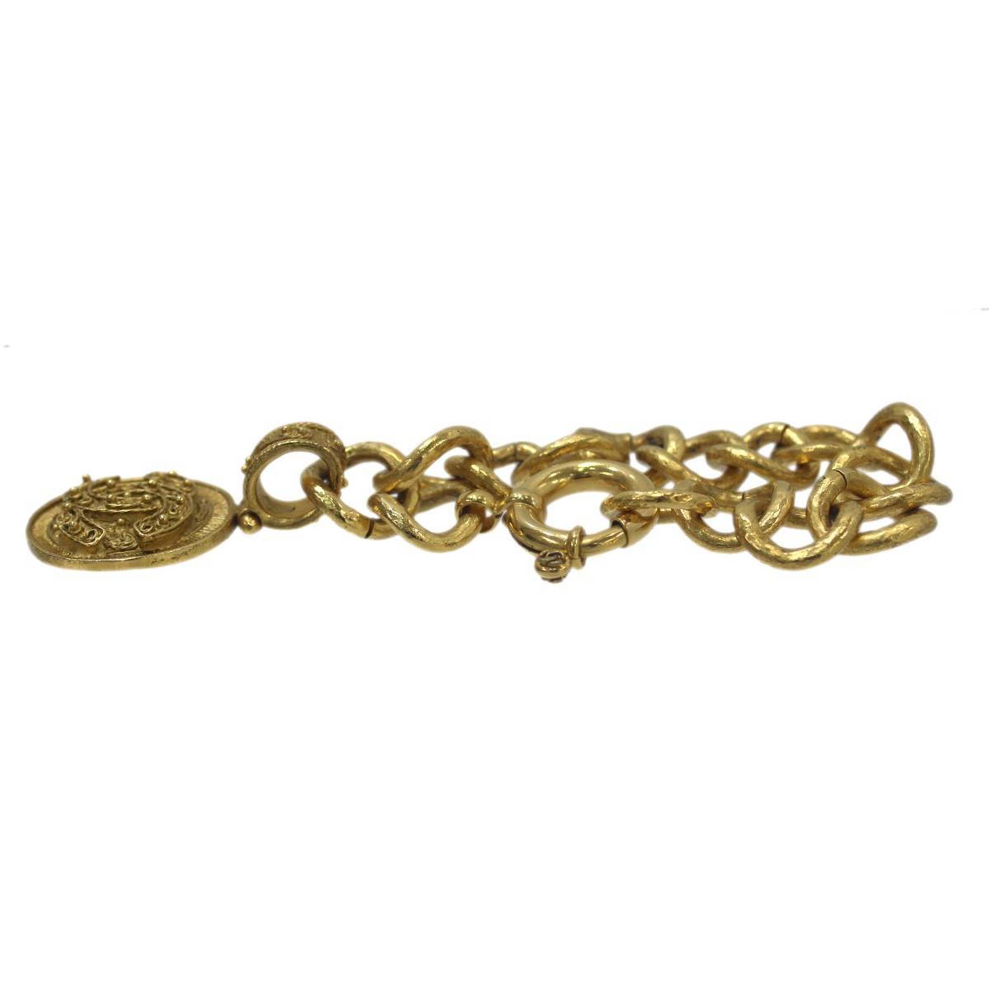 CHANEL Coco Bracelet Red 94A GP Gold Arm circumference: approx. 18cm