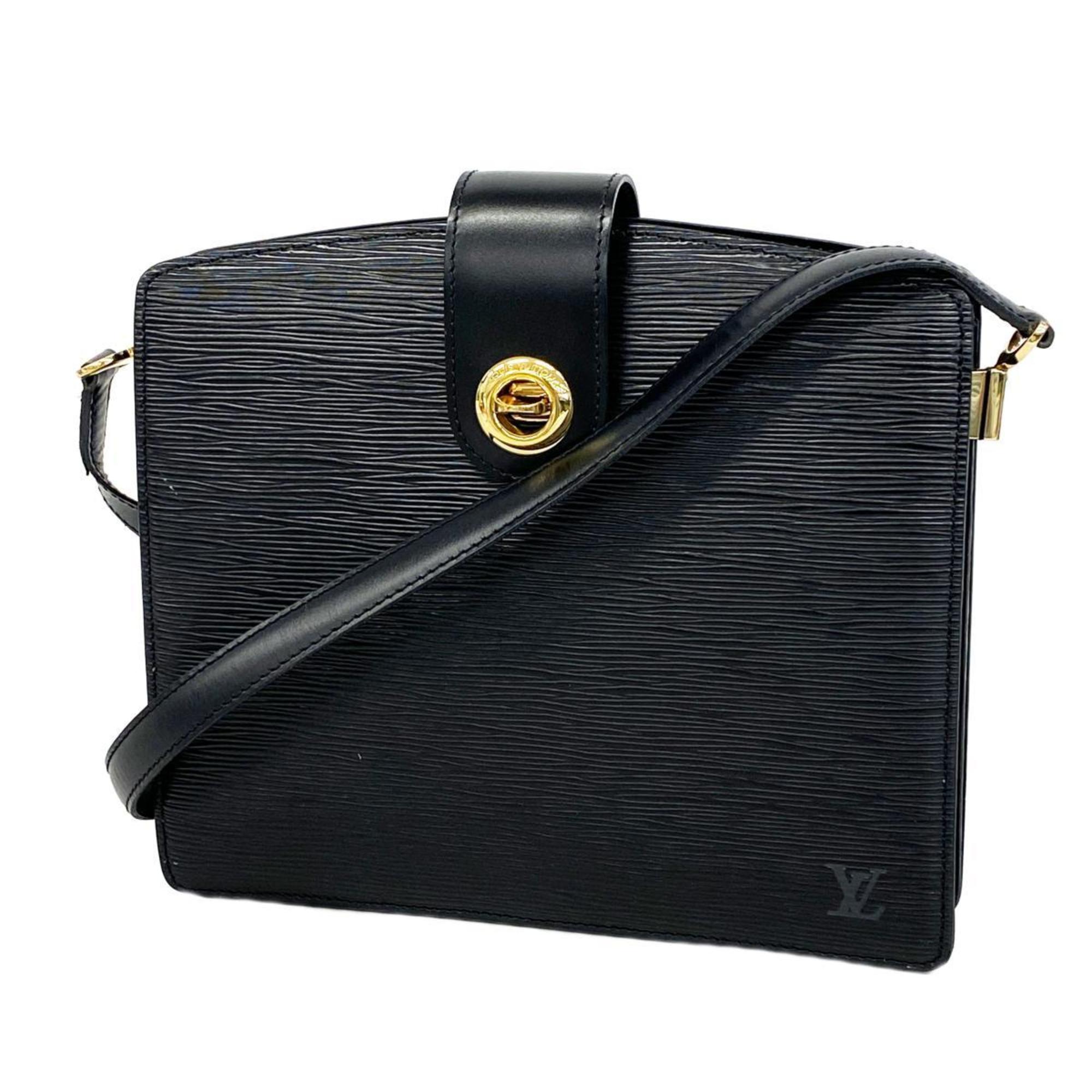 Louis Vuitton Shoulder Bag Epi Capuchin M52342 Noir Ladies