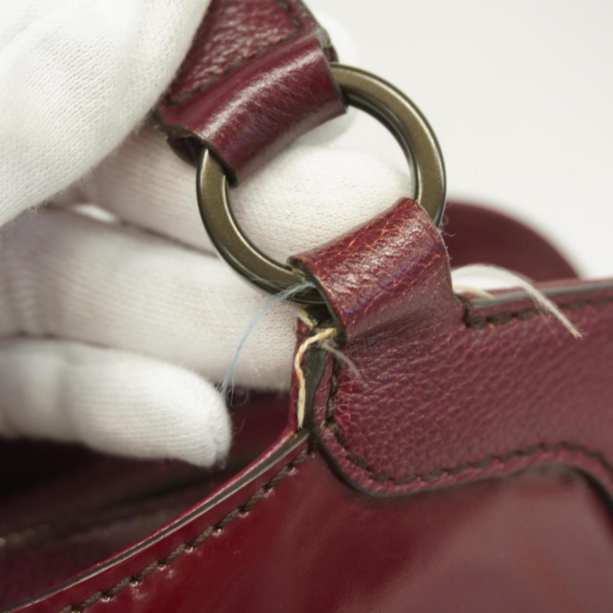 Cartier handbag Marcello leather enamel Bordeaux ladies