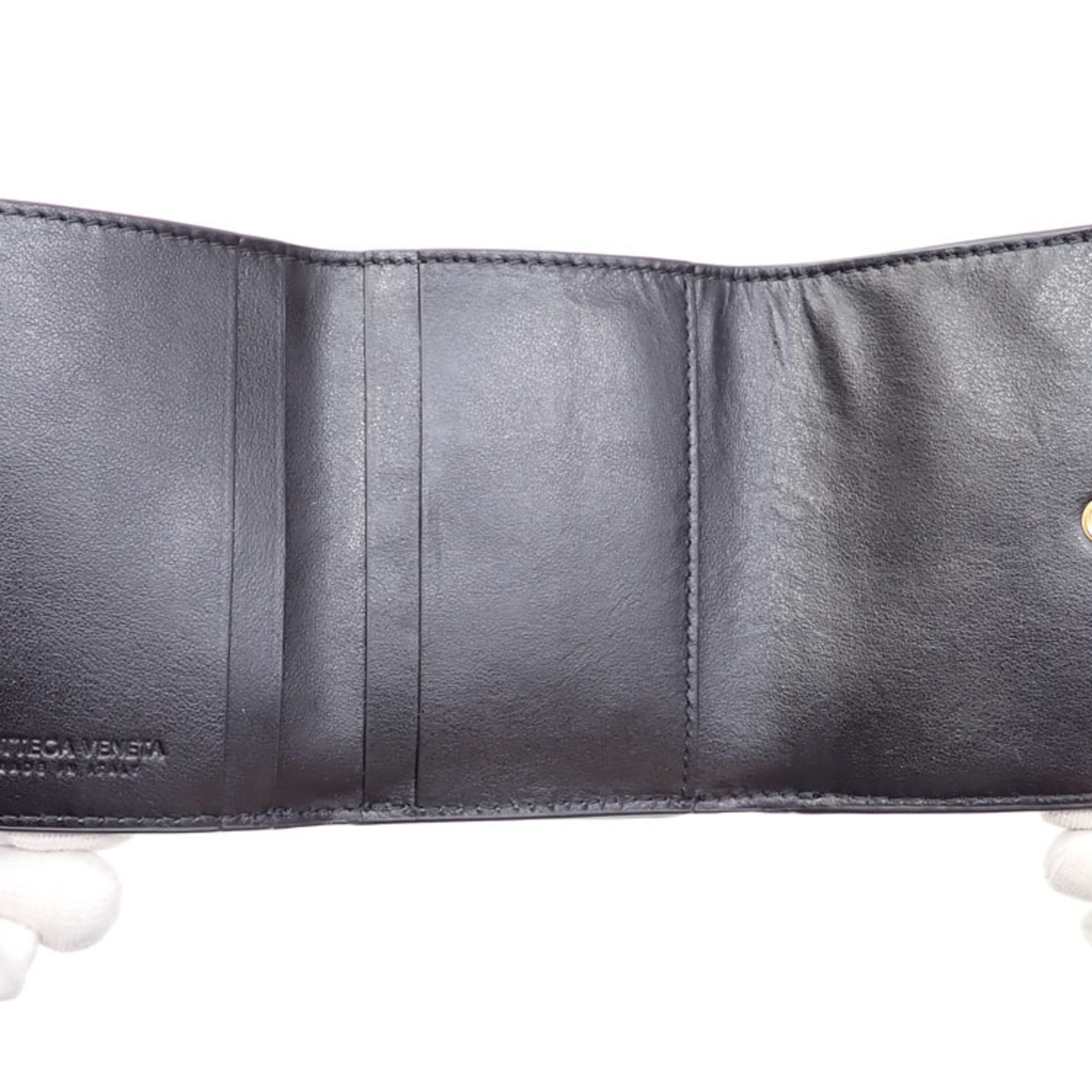Bottega Veneta Tri-fold Wallet for Women, Black Leather, 719424 8425 042130