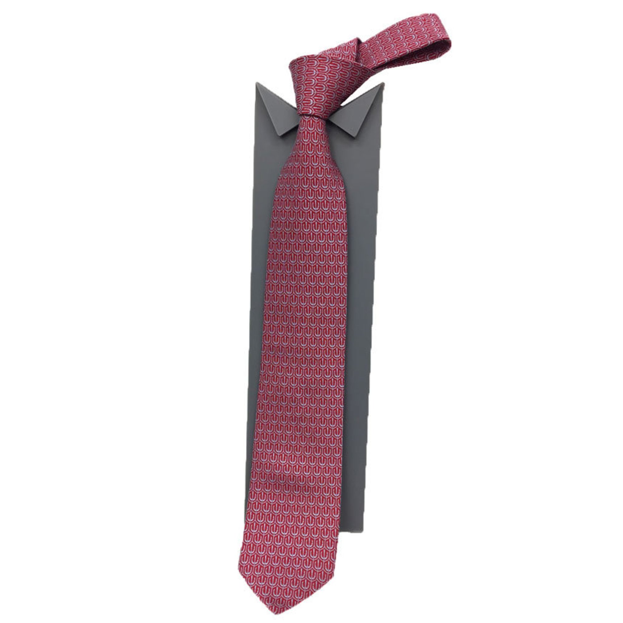 Hermes HERMES Tie Horseshoe 655684T Red Men's