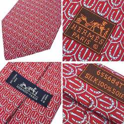 Hermes HERMES Tie Horseshoe 655684T Red Men's