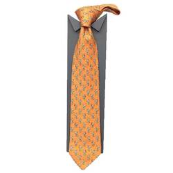 Hermes HERMES tie seahorse silk orange men's