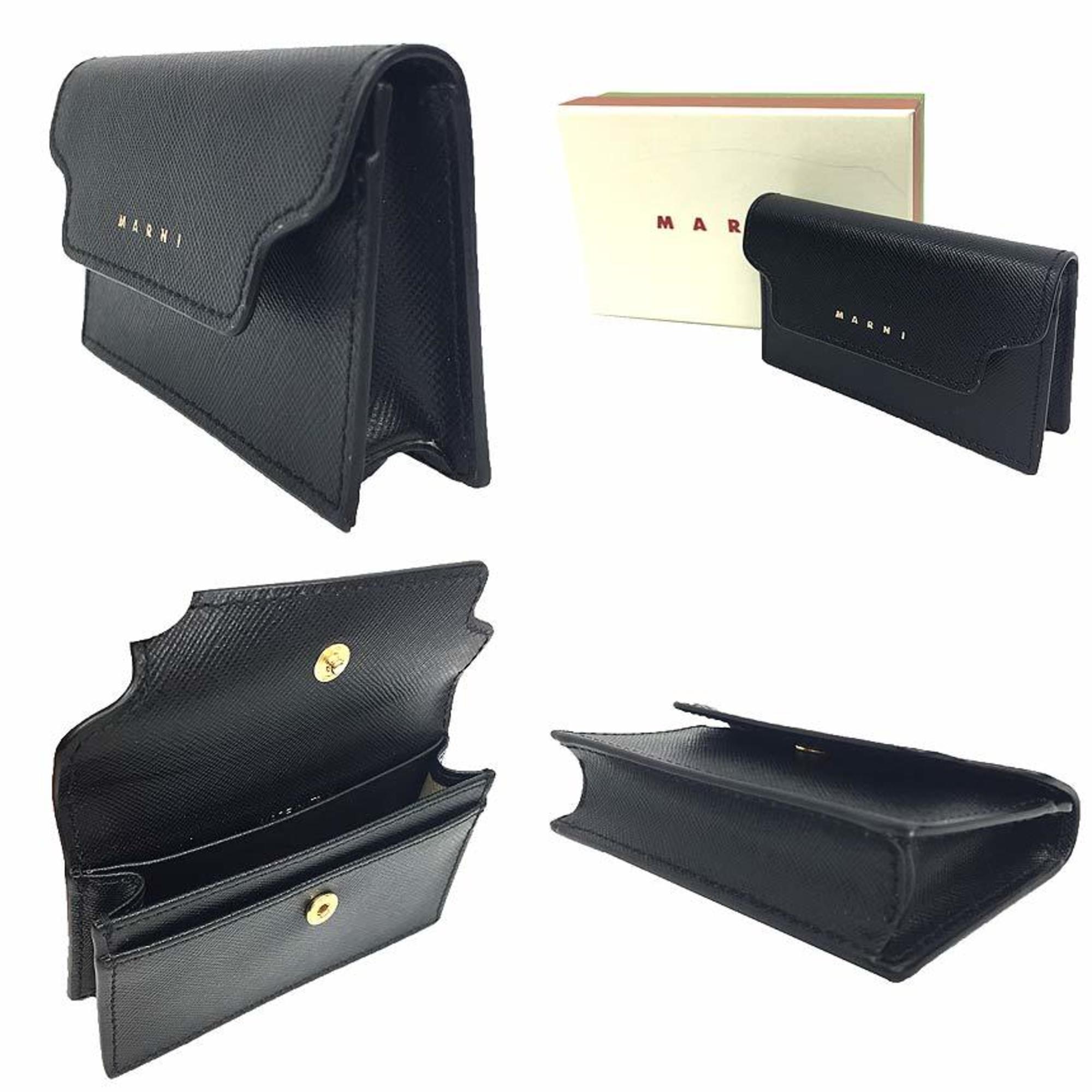 MARNI Marni Card Case PFMOT05U07 LV520 Leather Z360N/Black Black Wallet