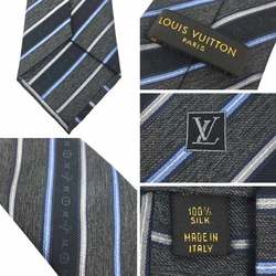 LOUIS VUITTON Louis Vuitton Tie Cravate Monogram Lines 8cm M78573 Dark Gray 100% Silk Men's