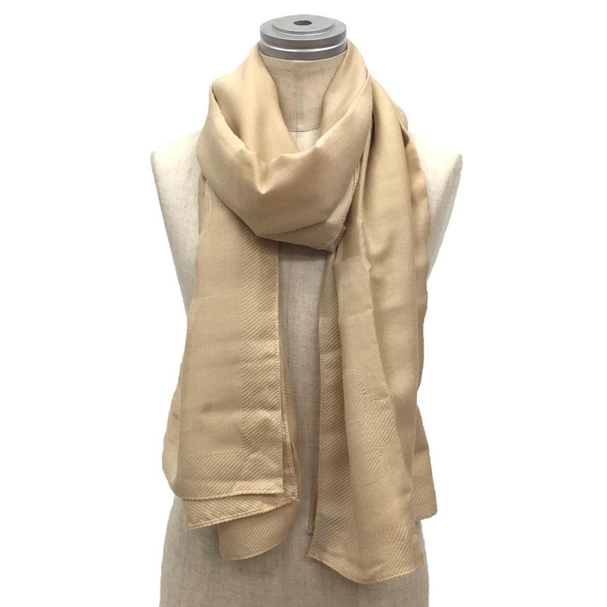 LOUIS VUITTON Louis Vuitton Monogram Stole Shawl Cream Beige Women's