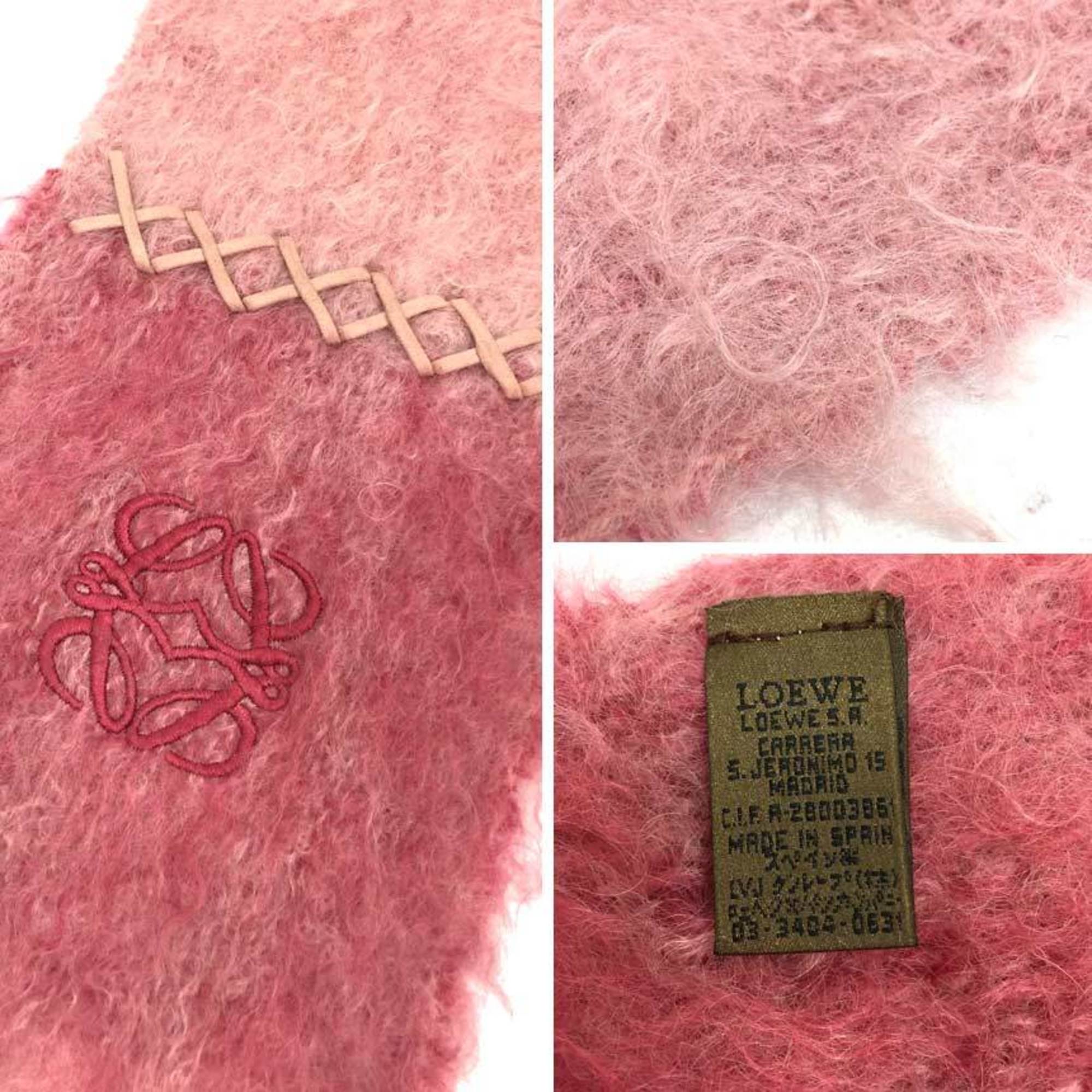 LOEWE Scarf Mohair Wool Pink