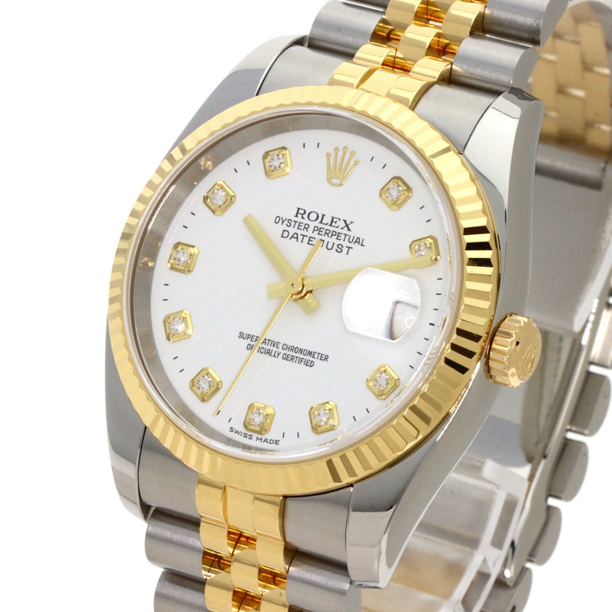 Rolex 116233G Datejust 10P Diamond Watch Stainless Steel/SSxK18YG Men's ROLEX