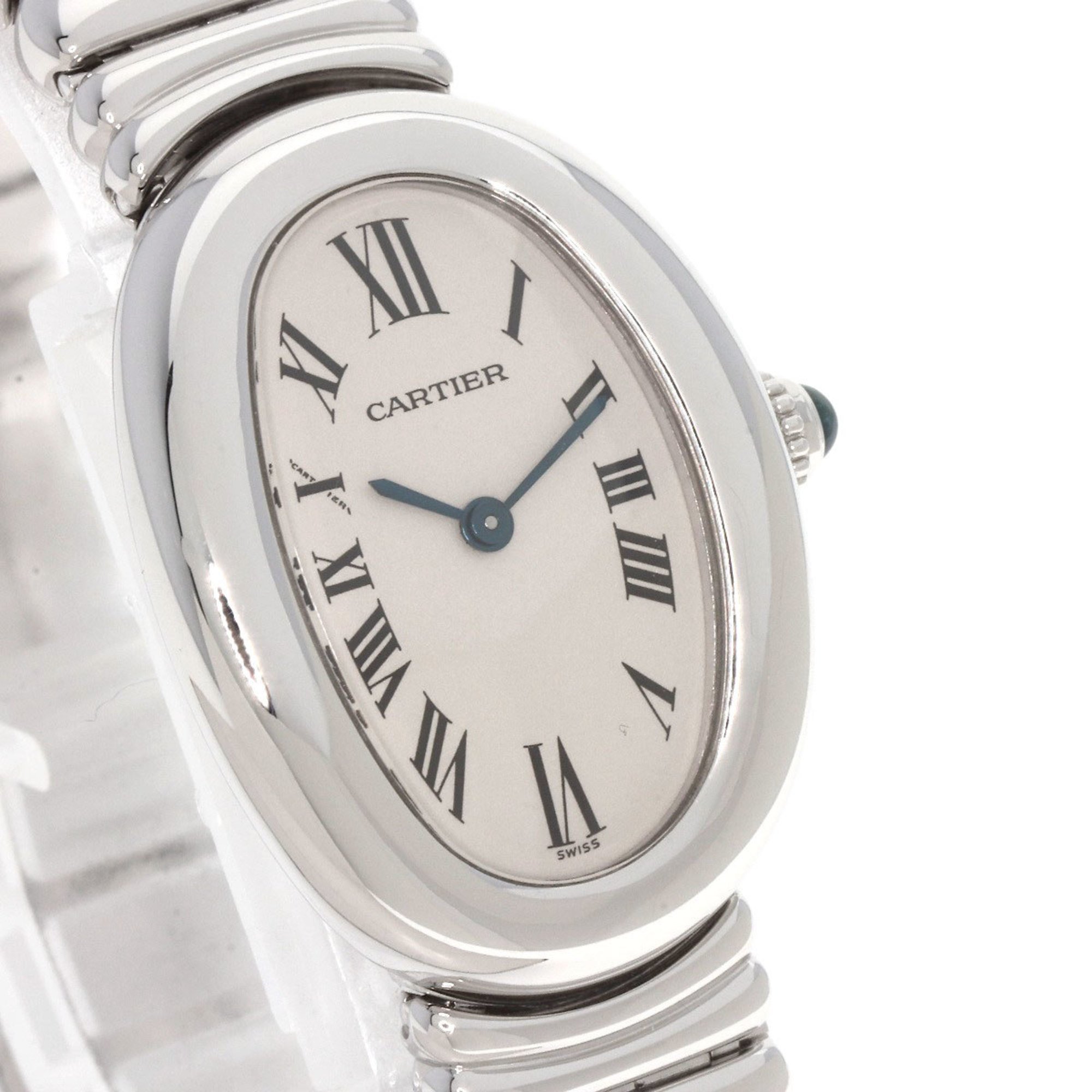 Cartier W15133L2 Baignoire Maker Complete Watch K18 White Gold/K18WG Ladies CARTIER