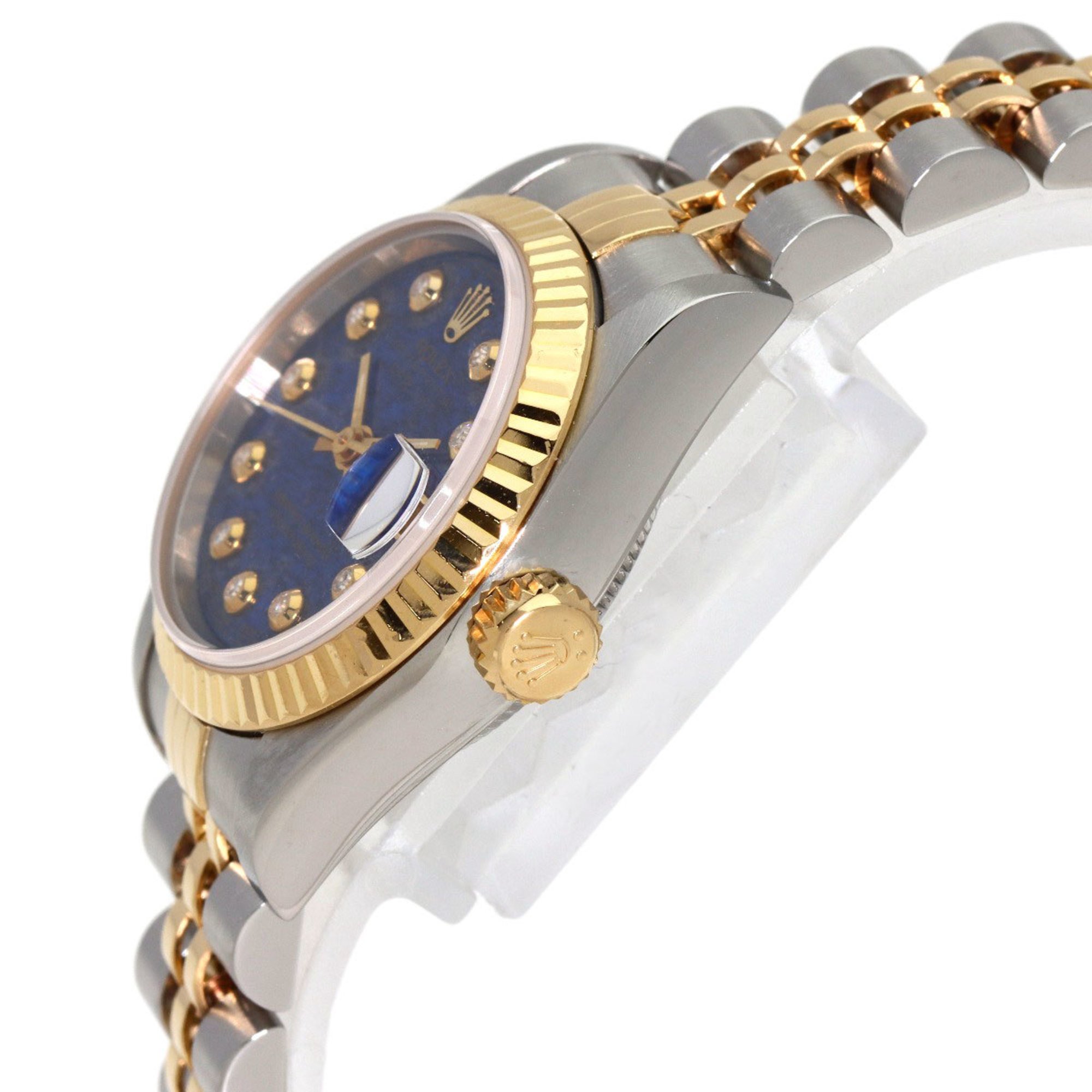 Rolex 69173G Datejust 10P Diamond Lapis Lazuli Manufacturer Complete Watch Stainless Steel/SSxK18YG Ladies ROLEX