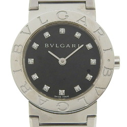 BVLGARI Bulgari Watch 12P Diamond BZ26SS Stainless Steel Quartz Analog Display Black Dial Women's I120224028